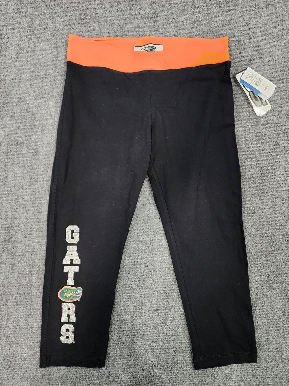 NWT Florida Gators Womens Size L Capri Leggings Rhinestone Sparkle Bling New
